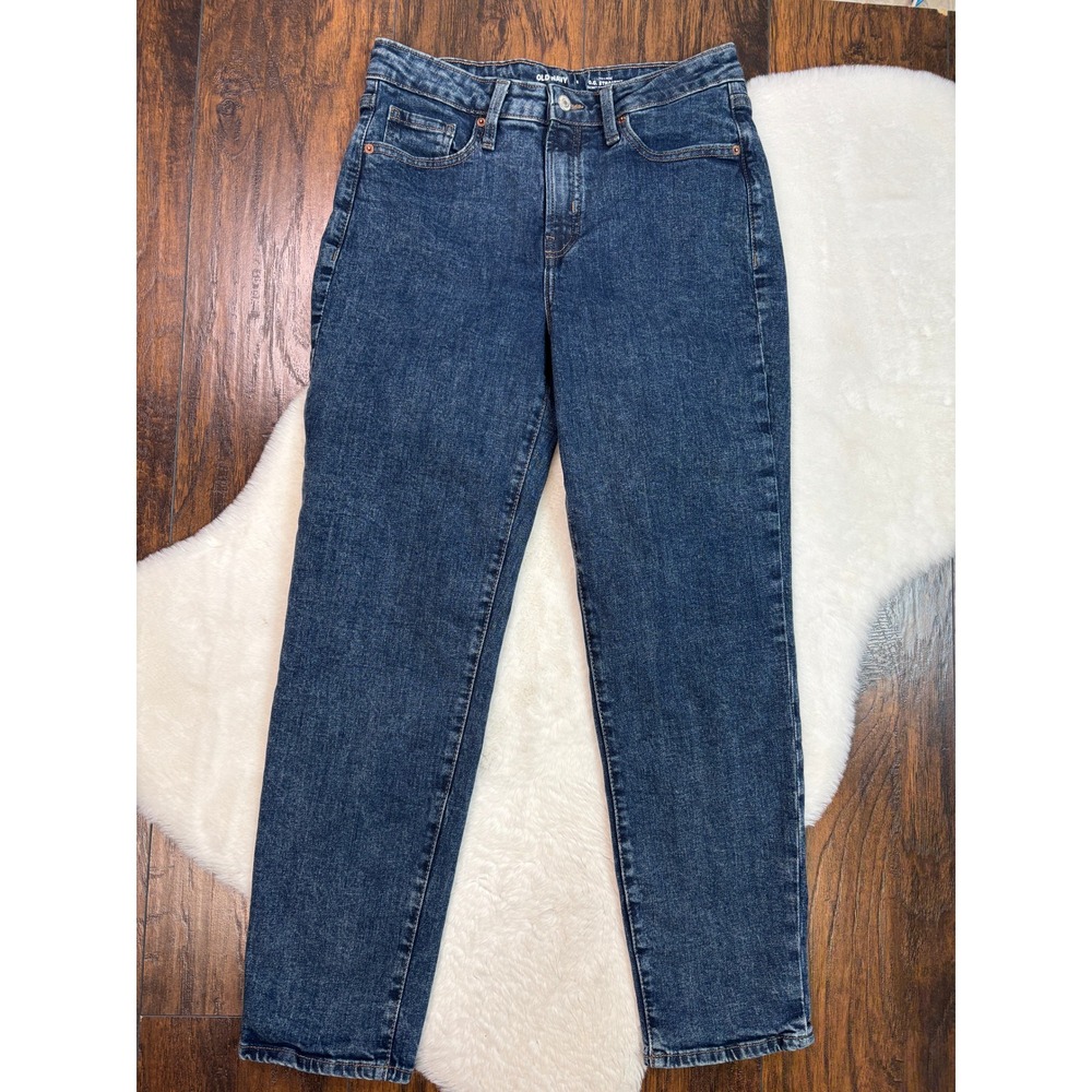 Old Navy OG Straight Jeans 6 Dark‎ Wash High Rise Secret Stretch Womens